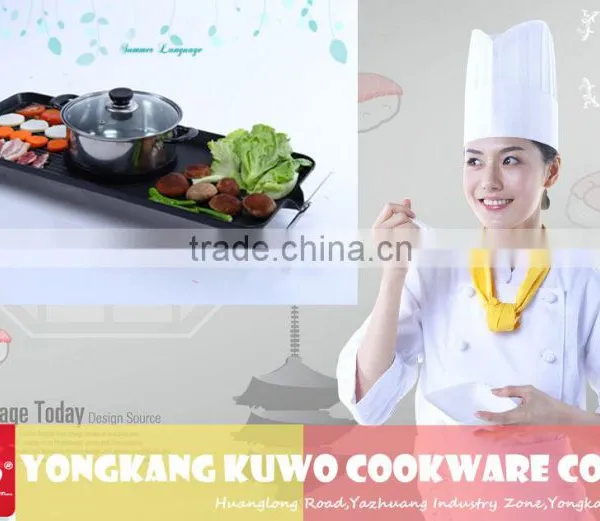 Steak Pancake Hotplate High Efficiency Electric BBQ Grill Combined With Hot Pot