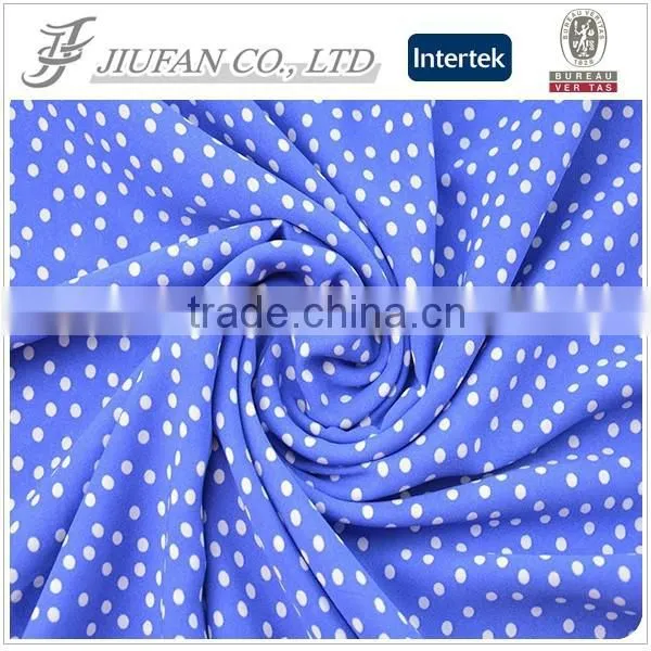 Jiufan Textile 100% Spun Polyester Fabric Good Quality White Dot Printed Georgette Fabric Quality Choice photo-2