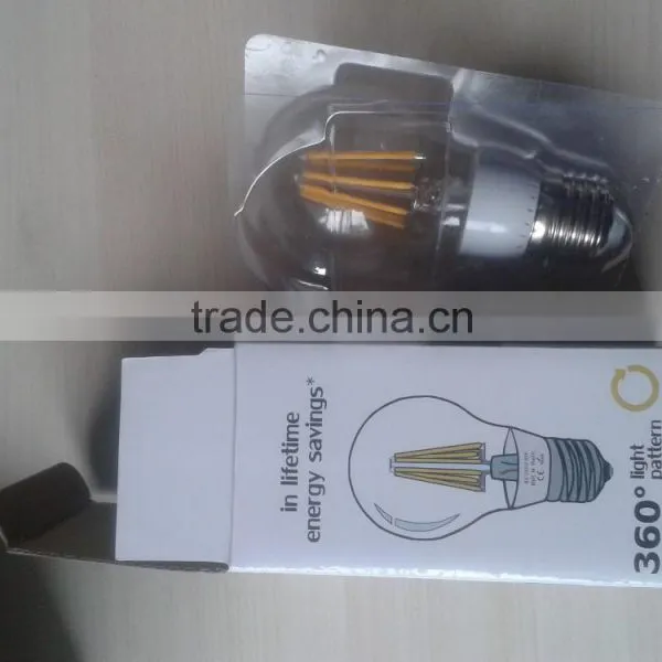 6W Dimmable 600lm E27 Whole Glass 360 Degree Led Filament Bulb photo-4