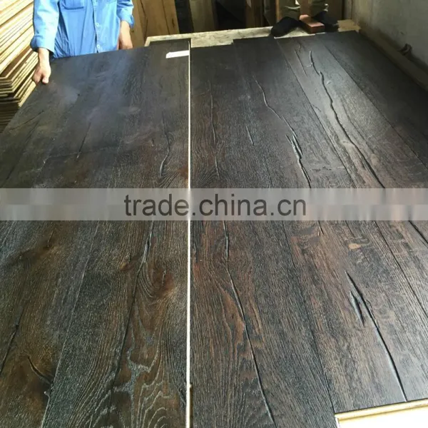 Antique Style Distressed CED Grade Oak Engineered Wooden Floor photo-3