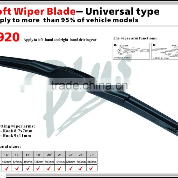 S920 Hybrid Wiper Arm J-Hook Automotive Parts Rubber Refill Windscreen Special Wiper Blade photo-6