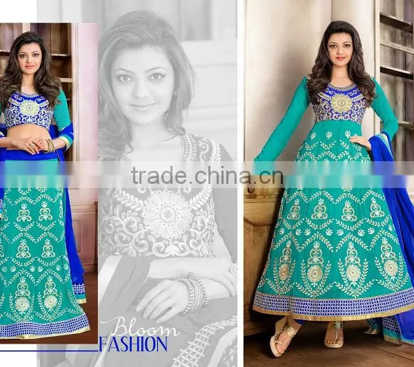 GEORGETTE SEMI STITCHED ANARKALI SUIT photo-3