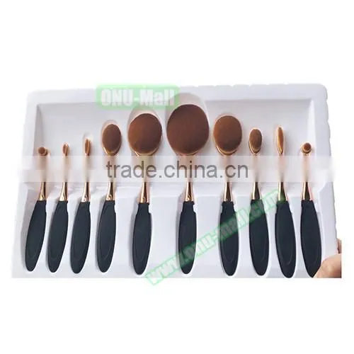 10pcs Rose Gold Oval Makeup Brush Set,Toothbrush Makeup Brush Quality Choice photo-5