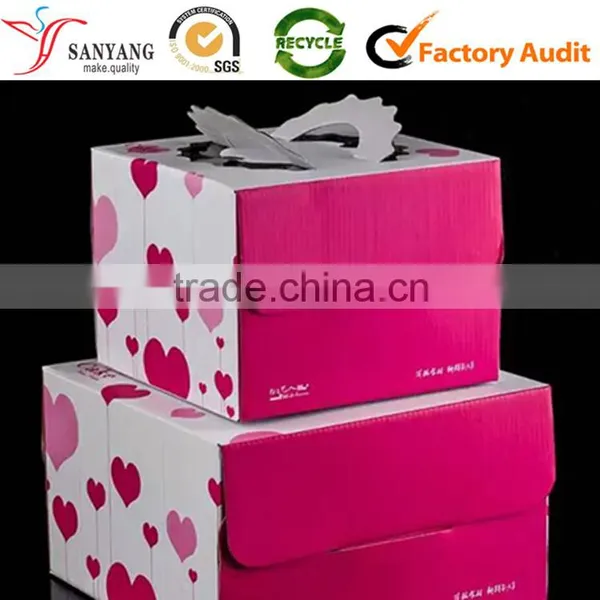 Glossy Lamination 3 Layers Foldable Corrugated Box for Cake photo-2