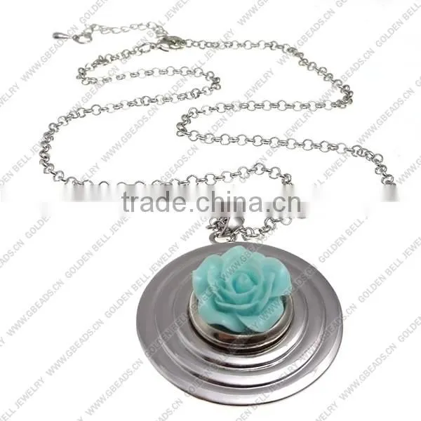 LJ0135 New Design Fashion Alloy Necklace Snap Jewelry,beats Snap Button Jewelry,iron Chain & Zinc Alloy Snap Button Ecklaces