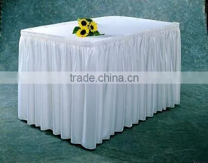 White buffet table skirt