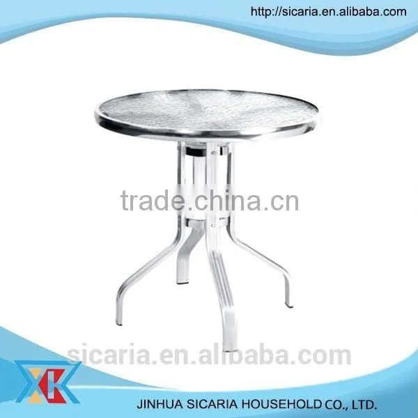 Modern Glass Coffee Table With Aluminum photo-2