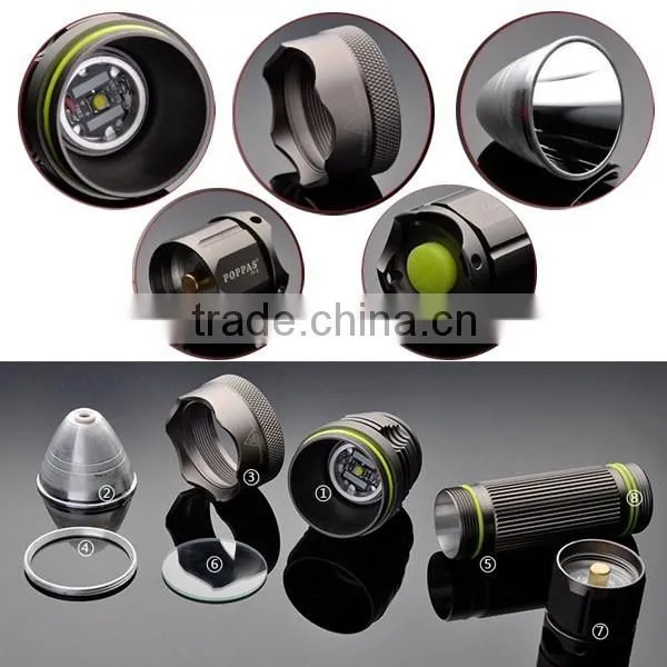 POPPAS F8 2014 New Using 26650 or 18650 Lithium Battery Led Torch Long Distance photo-3