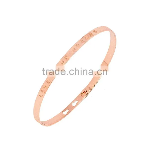 Memories Bangles With Customize Design Word 'LIVE YOUR DREAM' With 4mm/7mm Width photo-2