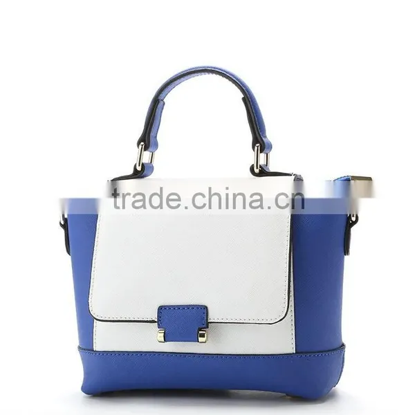 Fake Leather Contrast Color Ladies Hand Bag photo-3
