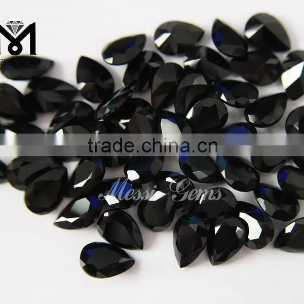 2015 Chinese Hot Sale Pear Cut 7*10 mm Agate Black Stone photo-3
