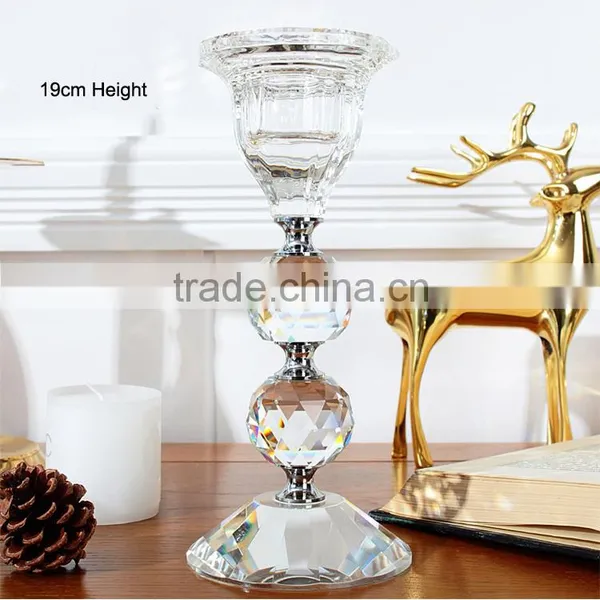 Yiwu Market Crystal Glass Candlestick Holder With Ball Poles Stand R-3020 photo-5