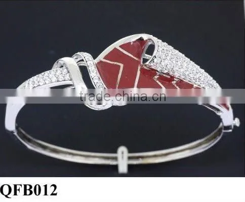 Wholesale Good Quality 925 Sterling Silver Enamel Bangle QFB012