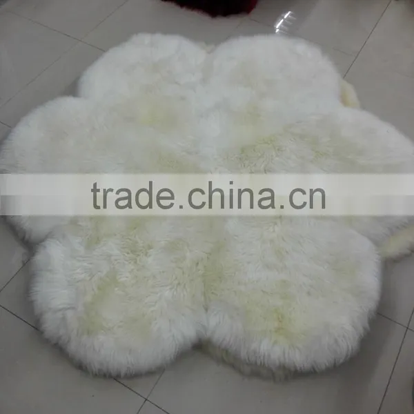 New Style Wholesale Flower Shape Sheep Fur Blanket photo-3
