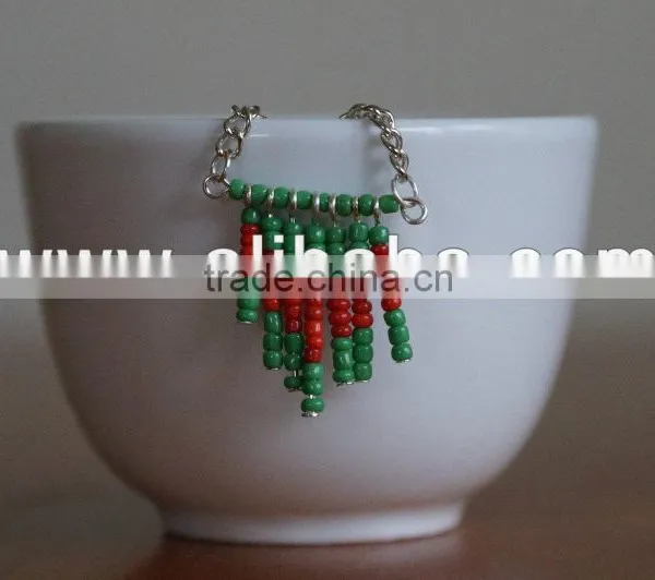Beaded Chevron Necklace African Beaded Necklace Elegant Beaded Necklace