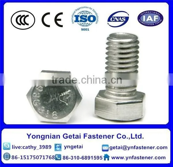 Hexagon Head Bolts With Full Thread,Grade A,B,C, With Black /yellow Zinc Plated/blue White photo-6