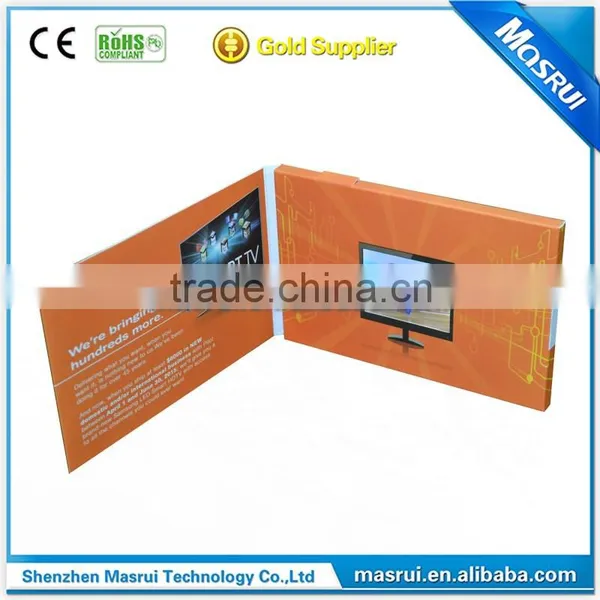 2016 Promotional Invitation Paper Material LCD Video Brochure 4.3 Inch Lcd Video Business Card