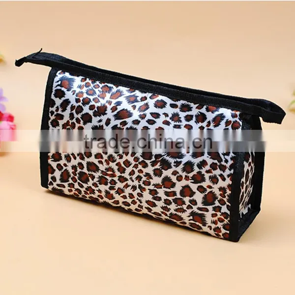 Leopard Leather Make up Bag