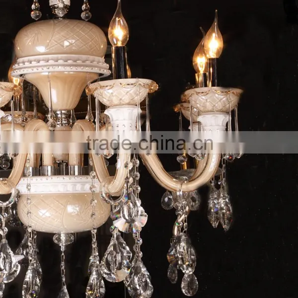 Modern Brown Candle Chandelier Lamp With 8 Light photo-3