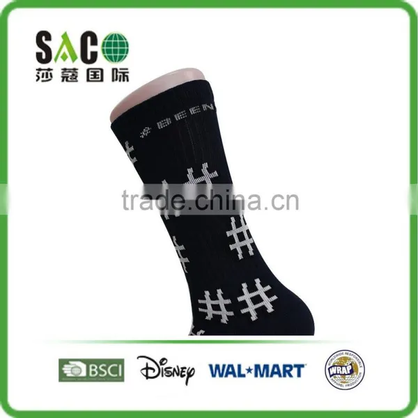 White Well Shape Pattern Black Compression Nylon Sport Socks photo-3