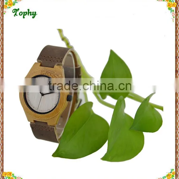 Brown Genuine Leather Wooden Watch Wholeasale Cheap Price photo-2