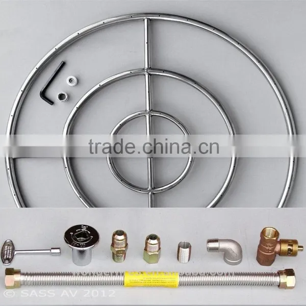 6" 12" 18" 24" 30" 36" Stainless Steel Fire Pit Burner Ring KIT Natural Gas photo-5