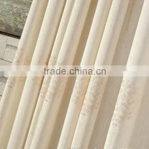 French Pleated Embroidery Woven Curtain Fabric for House Readymade Drape photo-5