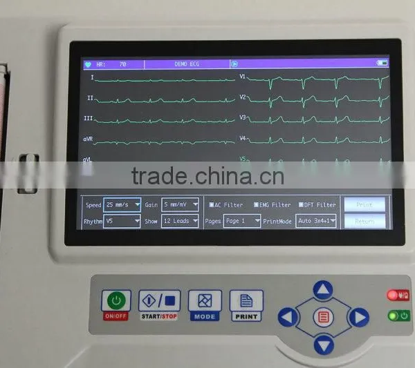CE& FDA Approved Portable Ecg Machine Digital 6-channel Touch Screen Color Electrocardiograph ECG EKG Machine With Free Software photo-5