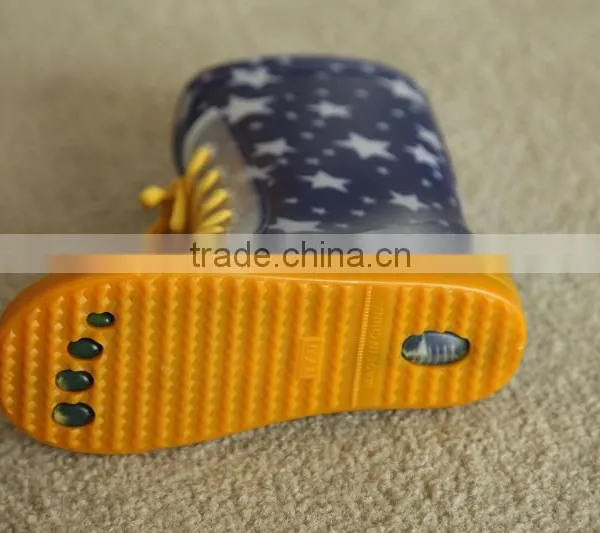 Children Matte Shoelaces PVC Rain Boots photo-2