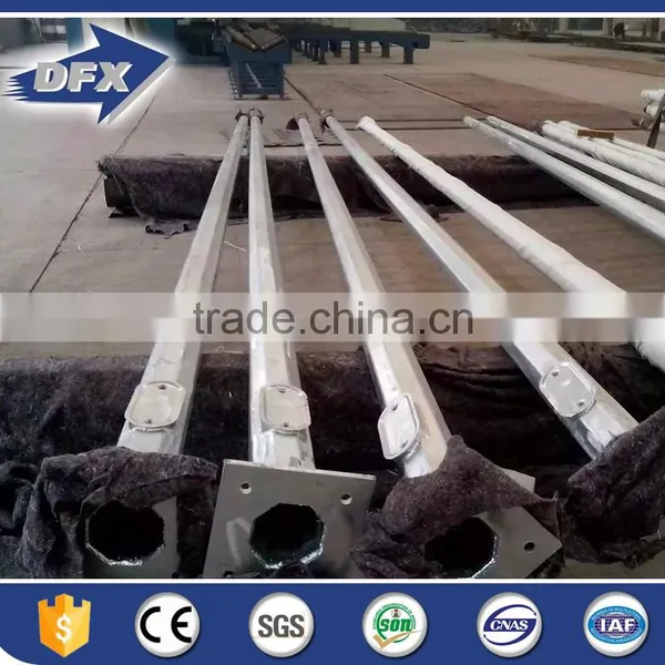 High quality Hot dip galvanized Double arm street light pole of CE