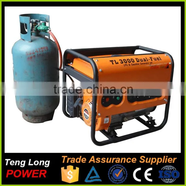 LPG Natural Gas Gasoline Petrol Dual Fuel Power Portable Generator for Sale photo-2