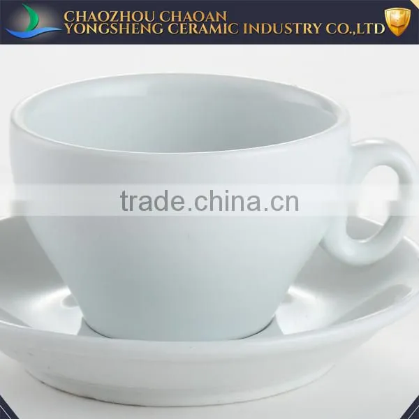 China Design Bulk Price Ceramic Plain White Tea Cup With Sauser for Drink photo-2