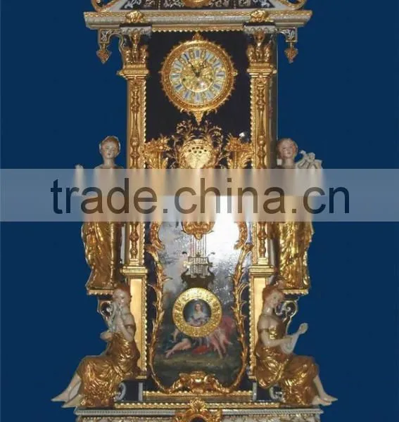 Gothic Architectual Style Ceramic Table Clock, Antique Hand Painted European Table Clock, Brass Mounted Table Clock photo-6