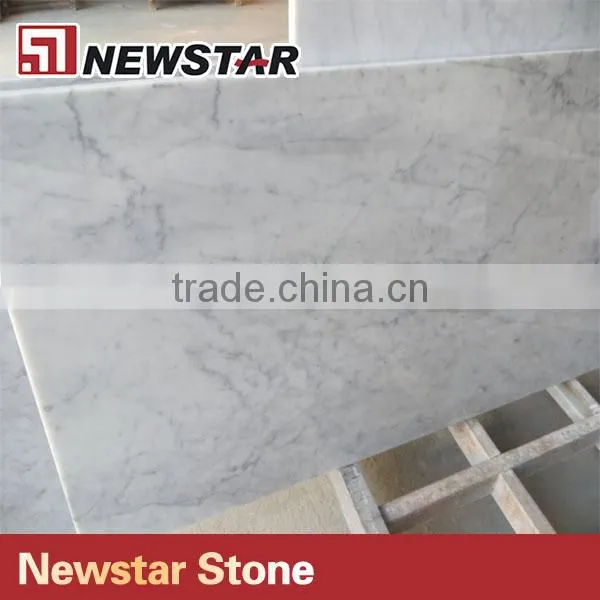 Marble Carrara Tiles Cut Into Marble Countertop photo-3