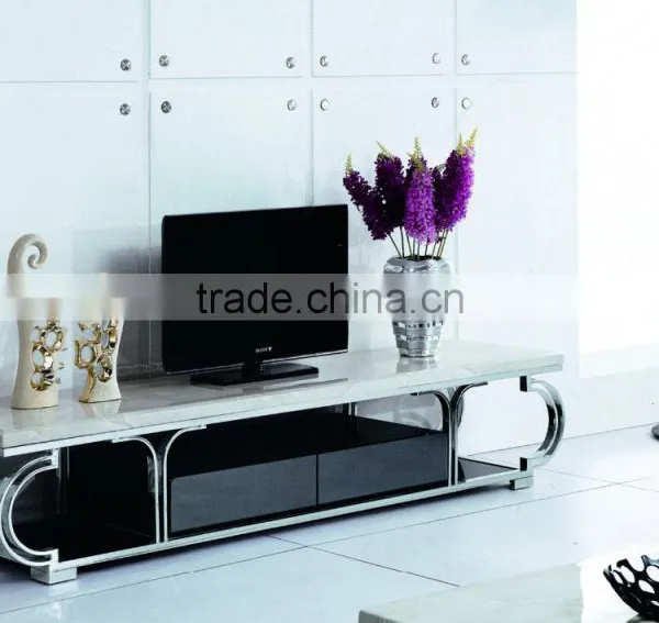 E144 New Design Low Price Marble Top LCD LED TV Stand Design Furniture photo-2