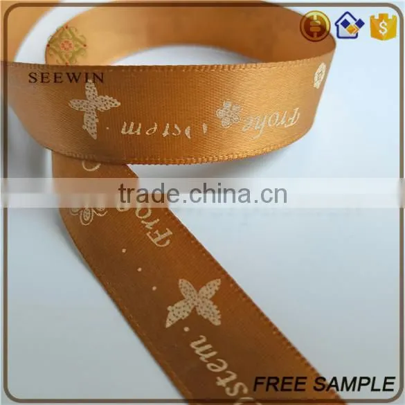 customerised multicolor printed satin fabric craft ribbon