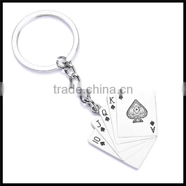 New Design Cute Playing Card Key Chain Ring Company