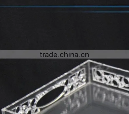Non-slip Plexiglass Plastic Acrylic Serving Tray photo-4