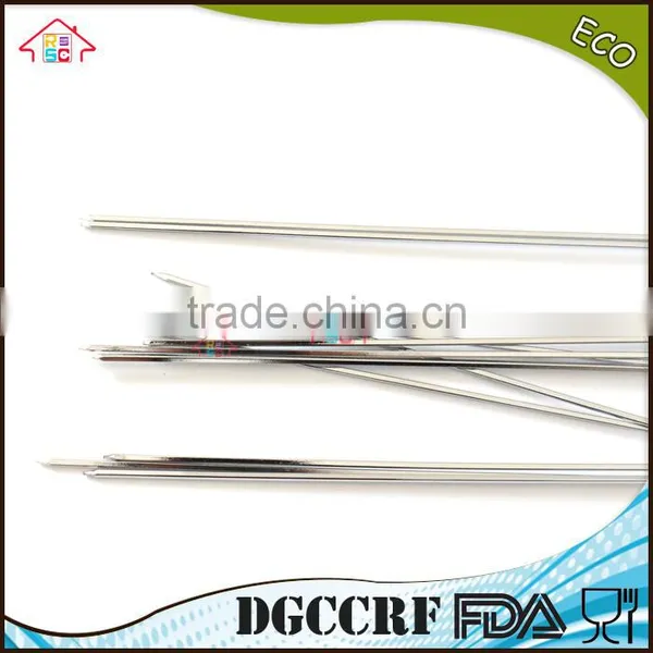NBRSC Long Flat Metal Chrome Plated BBQ Skewers, Grill / Barbecue Shish Kebab Kabob Skewers photo-5