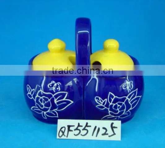 Promotional 2pcs Ceramic Canister Set With Spoon photo-2
