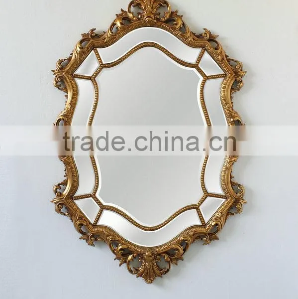 Medieval Reproduction Furniture Sets Wood Veneer Top Console Table With Wall Mirror photo-3