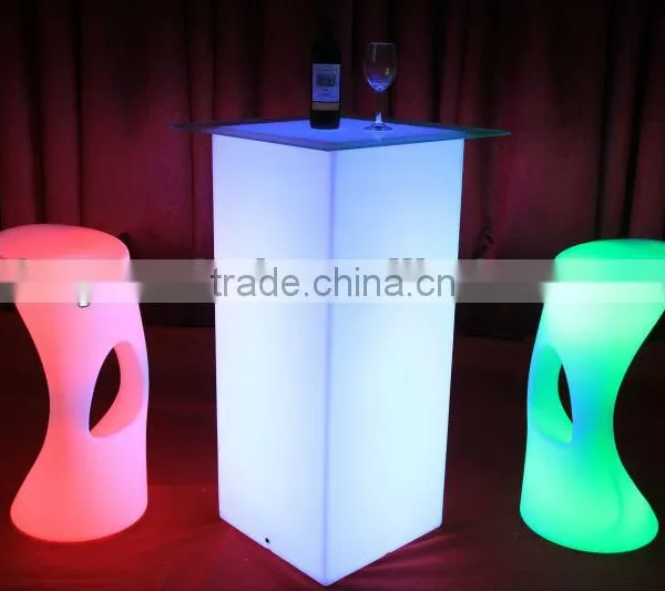 RGB Growing Plastic Light Club Led Bart Table Cocktail Chair photo-2