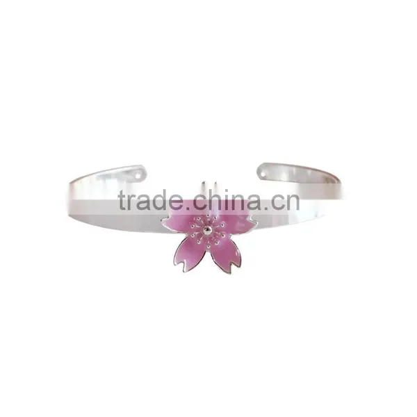 Cherry Blossom Cuff Bangle Gold Bangle Flower Cuff Bangle photo-4