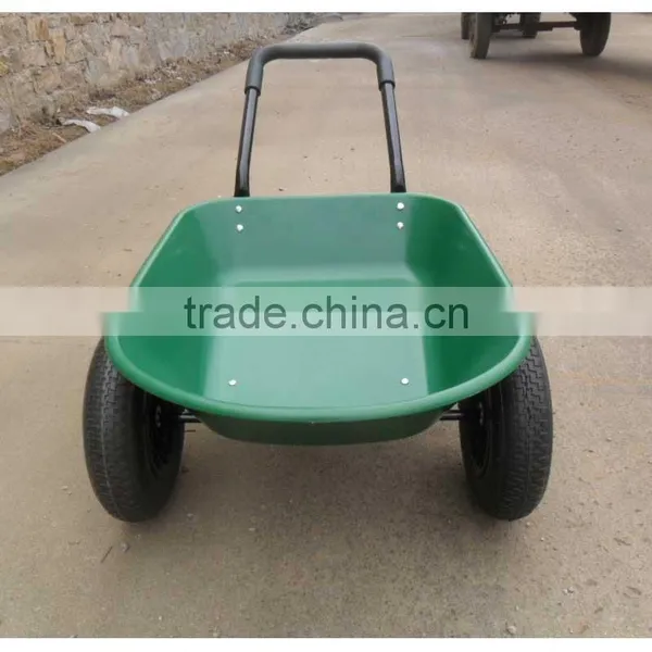 5 Cubic Feet Green Poly Tray Garden Wheelbarrow With 2-wheels photo-4