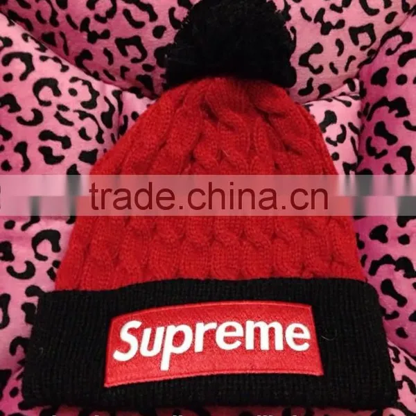 Red Embroidery Knitted Hats photo-3