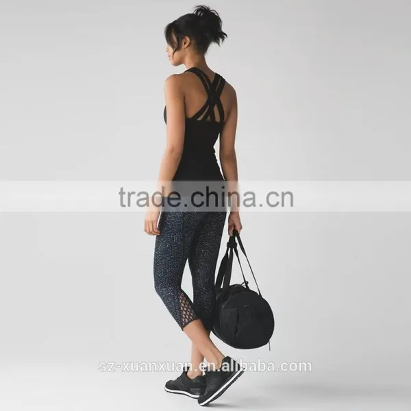 100% Cotton Plain Black Running Vest for Women photo-2