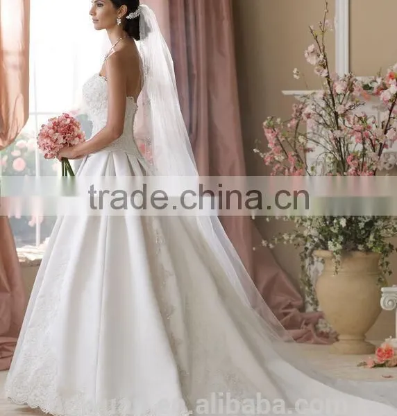 White High Quality Ball Gown Lace Sleeveless Sweetheart Victorian Lace Wedding Dress Robe de Mariage photo-2
