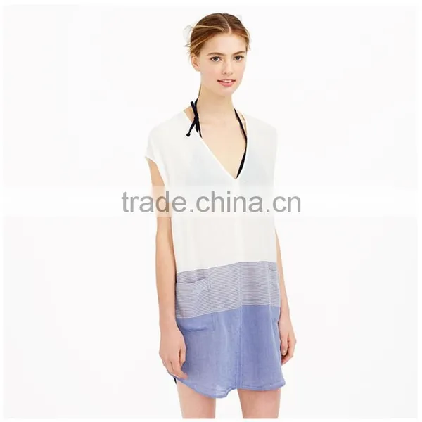 Pocket Women Sexy Romantic Sleepwear in Metallic Stripe