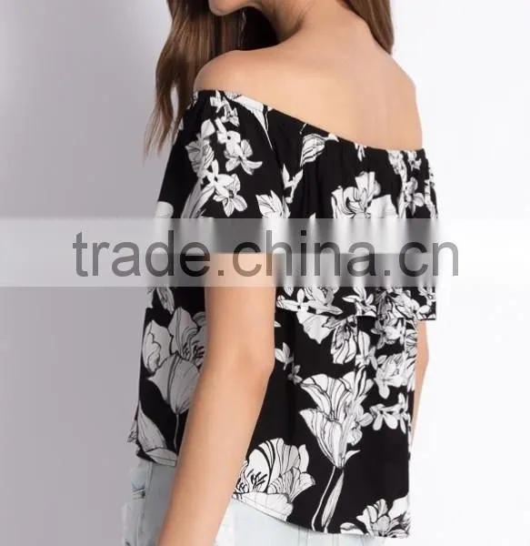 2015 Off the Shoulder Floral Print Women Tank Top,wholesale Women Sweet Sheer Tank Tops photo-4