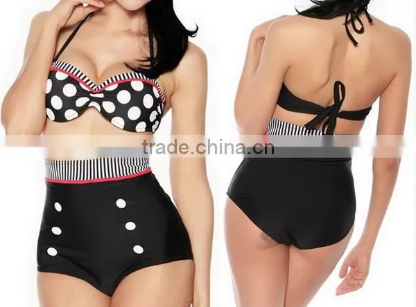 Wholesale Summer Women Sexy Black Halter Wimwear photo-2